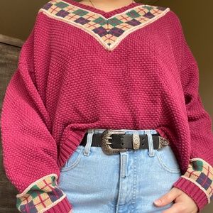 Vintage color block sweater